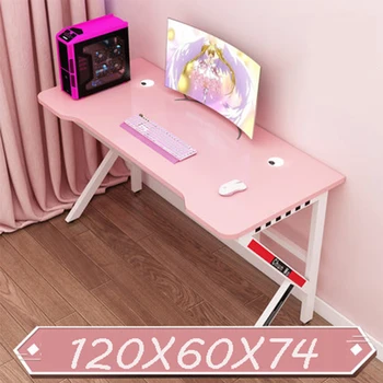 2023 сладко розово за игрална маса 120 см х 60 см х 74 см настолна компютърна маса, маса за момичета в спалнята, котва, модерен маса, игри на маса