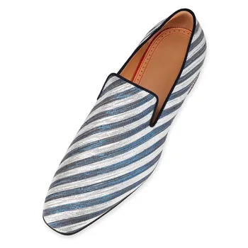 Qianruiti/ Луксозна Модерна Официалните Мъжки Обувки са Ръчно изработени в Синята Ивица, Висококачествени Обувки на равна подметка, Вечерна Рокля, Оксфордские Модела обувки без Закопчалка