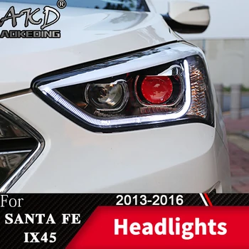 Главоболие Фенер За Hyundai IX45 2013-2016 Santa Fe Фарове, Фарове за мъгла Дневни Ходова Светлини DRL H7 Led Биксеноновая Лампа Автомобилен Аксесоар